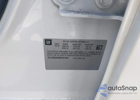 2016 Chevrolet Malibu Premier from USA, damaged, VIN 1G1ZH5SX6GF207497